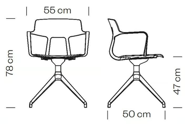 SNAP 1109 - Swivel polypropylene chair with armrests by Et al. - view 3
